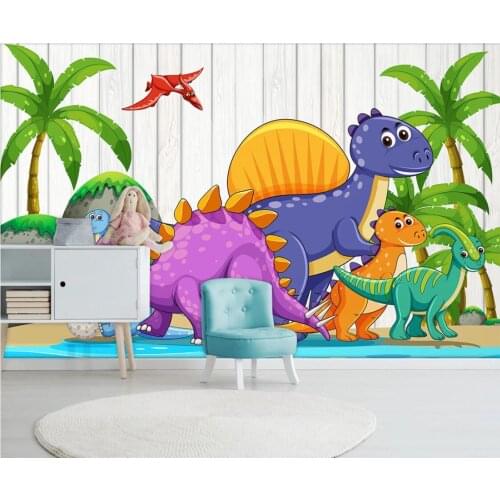 Nordic Jurassic Dinosaur Palm Wallpaper Mural 3d Kids Bedroom Wallcoverings for Walls Murals 3d Wall Paper Carton Contact Paper