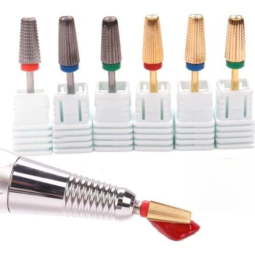 New Nail Tungsten Steel Grinding Head Manicure Nail Drill Bit Straight Grain Two-way Polishing Exfoliating Nail Art Device Tool