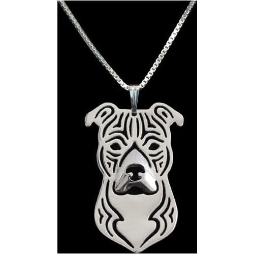 Cartoon Boho Chic Alloy American Staffordshire Terrier necklace fashion pit bull pendant golden two colors plated 12pcs/lot