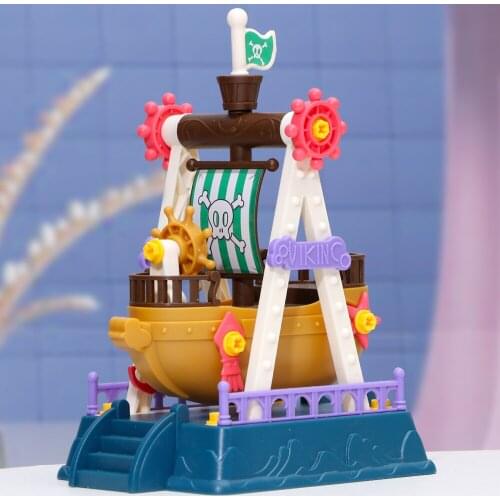 Pirate Ship Building Blocks DIY 3D Puzzle Game Assembly Toy Building Blocks Kids Playground Gifts For childrens Christmas
