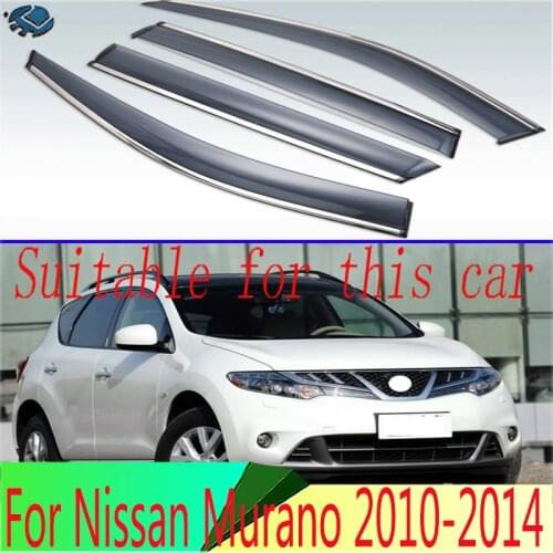 For Nissan Murano 2010-2014 Second generation (Z51) Plastic Exterior Visor Vent Shades Window Sun Rain Guard Deflector 4pcs