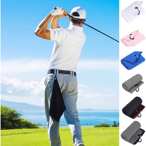 Golf Towel Microfiber Fabric Waffle Pattern Clip Accessories Heavy Duty Carabiner Y4W5