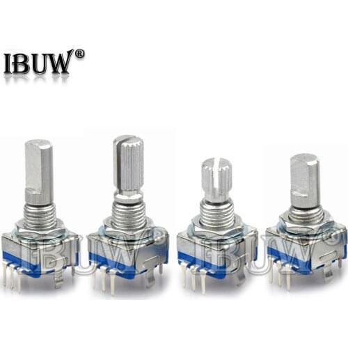 5PCS Half / Plum axis rotary encoder, handle length 15mm / 20mm code switch/ EC11/ digital potentiometer with switch 5Pin 3Pin