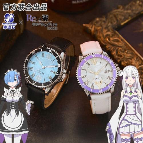 [Re:Radio Life in a different world from zero] Re0 Anime Emilia Emiria Rem Watch Waterproof Manga Role Action Figure Gift