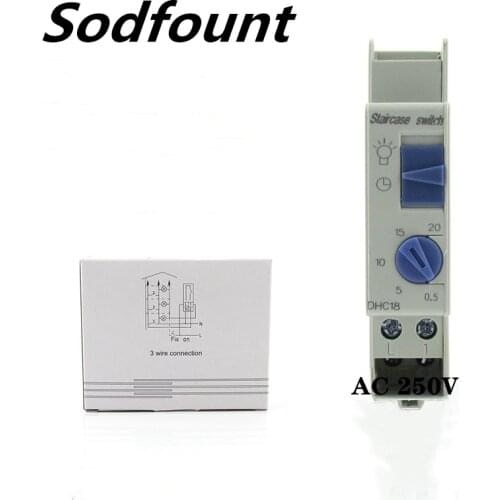 Stair Light Delay Timer DHC18 Relay Normally Open Contact Adjustable AC 250V Staircase delay switch