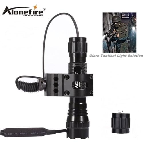 Alonefire 501B Tactical Flashlight Cree xml T6 L2 Hunting Rail Weaver Rifle Torch Shot gun lighting Remote switch 18650 battery