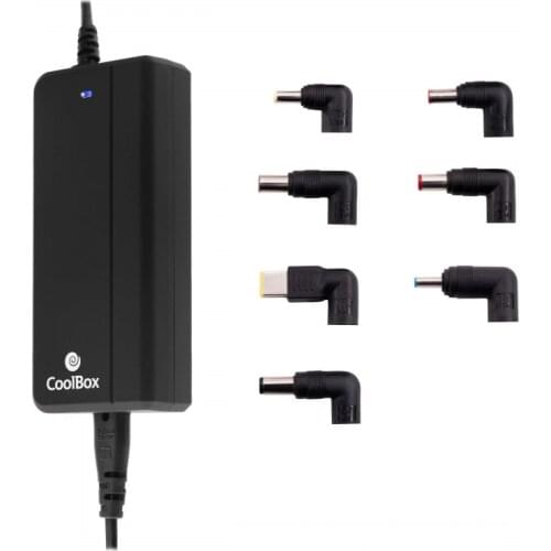 90W universal charger for laptops 90W, 14 included tips, USB port for smartphones and tablets, soft touch
