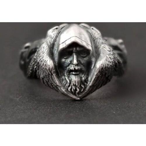 Vintage Punk MYTHOS Hades Ring for Man Old Silver Color Finger Accessory Jewelry Gift free shipping Size 7-13