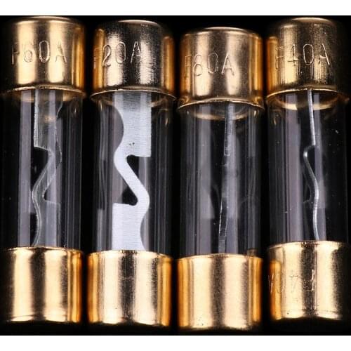 High Quality AGU Fuse Holder 4 8 Gauge Gold Plated with 4 Free Fuses SKFH104
