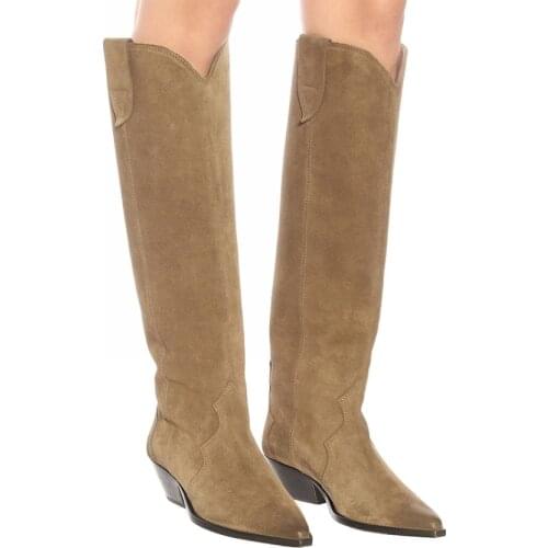 Womens Suede Leather Winter Platform Boots Woman Thigh High Boot High Heel Shoes Women Snow Shoe Over The Knee Boots