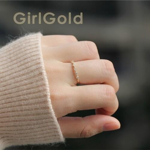 14k Gold Ring,thin Ring, Diamond Cz Crystal Stacking Ring, Dainty Gold Ring, Minimalist, Solitaire , Mid-century , Victorian