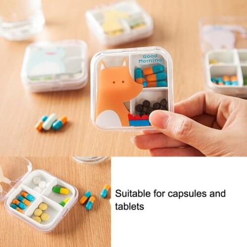 1 PC Portable Vitamin Tablet Case Cartoon Pill Box Screw Holder Plastic Food Organizer Non-toxic Medicine Storage Boxes