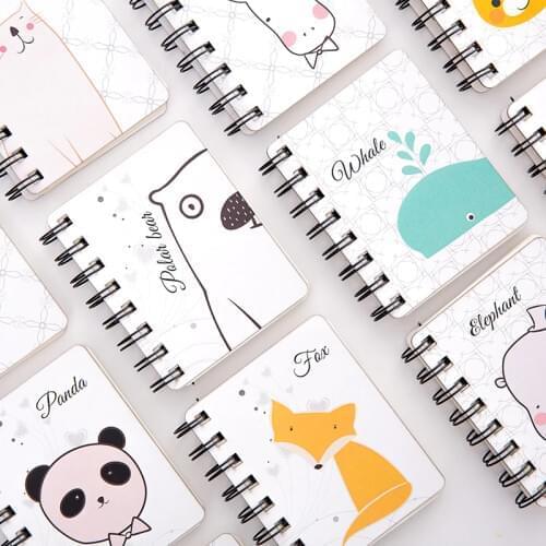 10.4x8.5cm small mini cute animal dog cat hippo penguin panda notebook for women student paper notepad kawaii school stationery