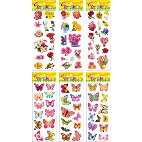 10Pcs Stickers Scrapbooking Stationery Kawaii 3D Butterfly Sticker School Supplies Decoration Random