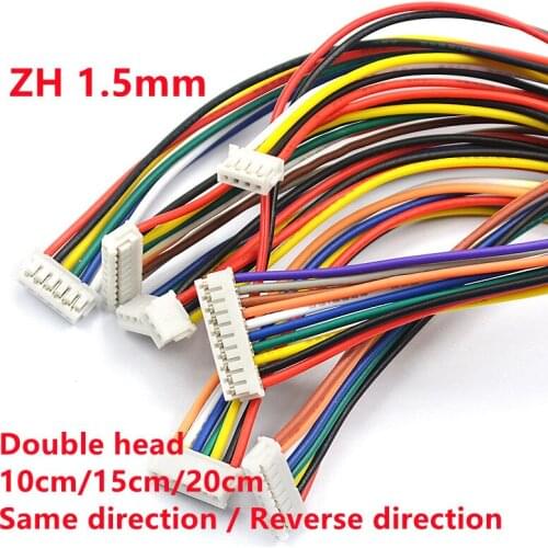 10PCS ZH 1.5mm 2/3/4/5/6/7/8/9/10P Double-ended Terminal Line 10CM/15CM/20CM ZH1.5 Same / Reverse Direction Electronic Wire