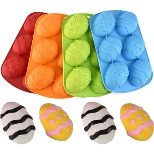 2PCS 3D Easter Egg Shaped Silicone Cake Mold Dinosaur Egg Easter Day Cook Trays