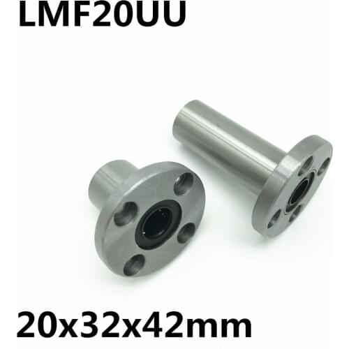 2pcs LMF20UU LMF20 flange ball bearing Used for 20mm linear guide Free shipping 20x32x42 mm