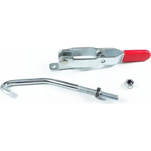 2pcs J Hook Type Toggle Clamp 170kg/375 Lbs Holding Capacity Quick Holding Draw Latch for Woodworking Automotive Construction