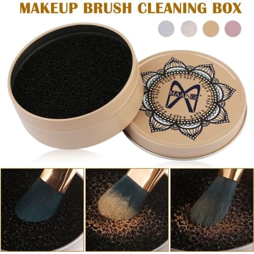 4 Styles Makeup Brush Cleaner Sponge Makeup Brushes Cleaning Mat Box Powder Brush Women Makeup Accessories
