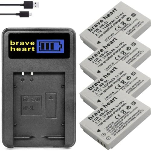 4x Bateria NB-5L NB 5L NB5L Battery +LCD Charger For Canon S110 SX200 SX210 SX220 SX230 IS HS IXUS 850 870 800 860 990 SD camera