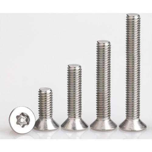 5-20Pcs M4 M5 M6 304 Stainless Steel Countersunk Head Six Stars Plum With Column Anti-theft Machine Screws Flat Head Hex Screws