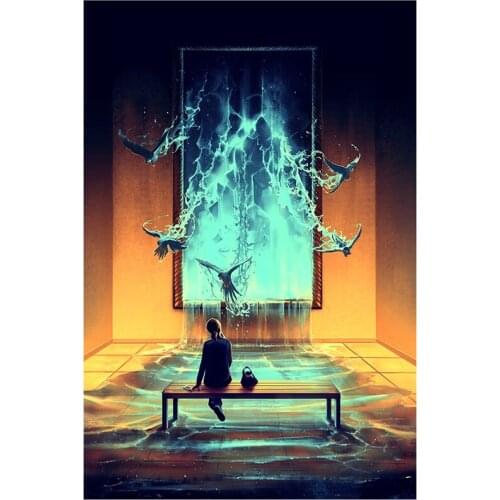 5D DIY Full Round Diamond Painting Cyril Rolando Fantasy Illustration Cross Stitch Embroidery Rhinestone Mosaic Home Decor Y513