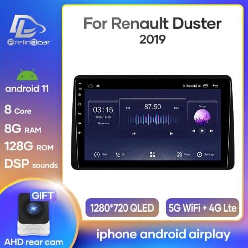 Prelingcar For Renault Duster Arkana 2019 Car monitor Radio Multimedia Video Player Navigation GPS Android 10 4G LTE DSP stereo