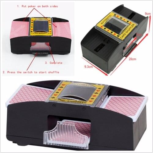 Automatic Poker Card Shuffler Battery Operated Casino Game Playing Shuffling Machine Advanced Casino Robot(2 Deck)