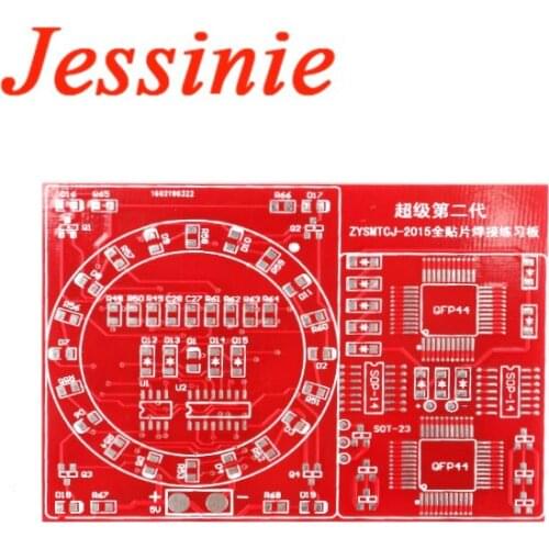 Large Version 2 Sides SMT SMD Electronic Component Welding Practice Board PCB Soldering Water Flowing Light DIY Kit