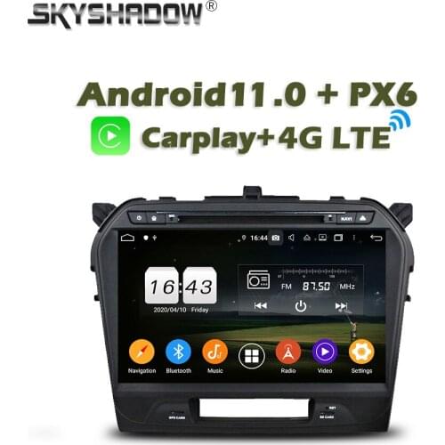 Carplay PX6 Car DVD Player DSP Android 10.0 4G+64G GPS Auto Radio wifi Bluetooth 5.0 rear Camera TV For SUZUKI Vitara 2015-2017