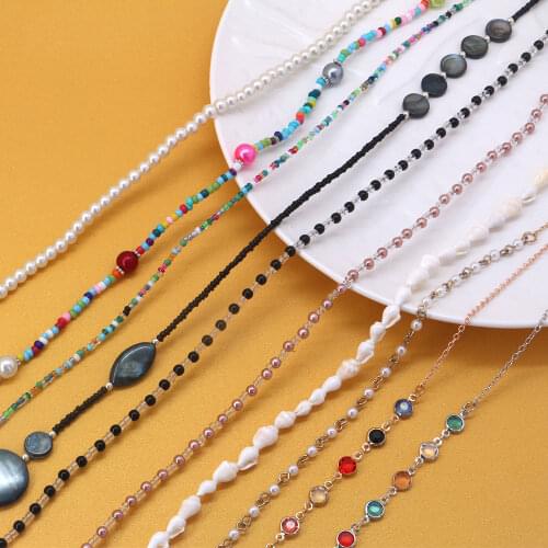 Fashion Women Glasses Chain Reading Eyeglass Strap Hanging Face Mask Lanyard Holder Metal Non-Slip Neck Cord Jewelry