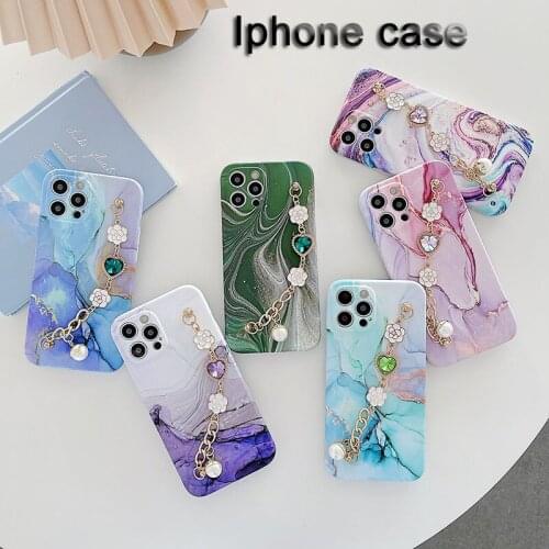 Iphone case suitable for iPhone 12 11 Pro X 7 6S 8 Plus XR XS Max gem bracelet wristband magic marble phone case iphone xr case