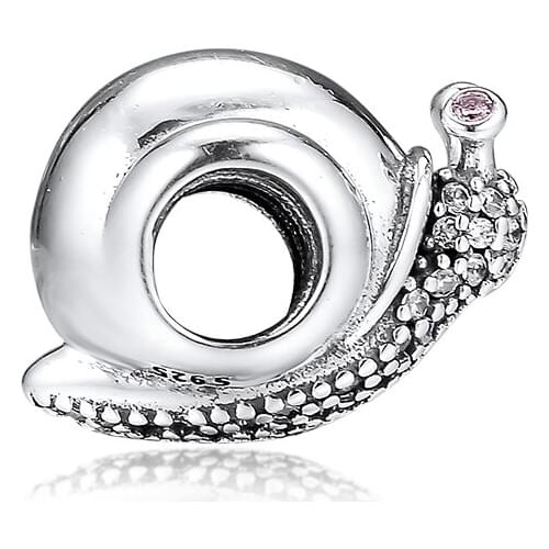 DIY Fits for Pandora Charms Bracelets Sparkling Snail Beads 100% 925 Sterling-Silver-Jewelry Free Shipping
