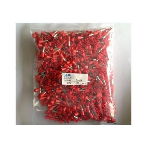 E4009 INSULATED BOOTLACE FERRULE TERMINAL ( FOR 2.5mm2 cable) crimp connector any colour