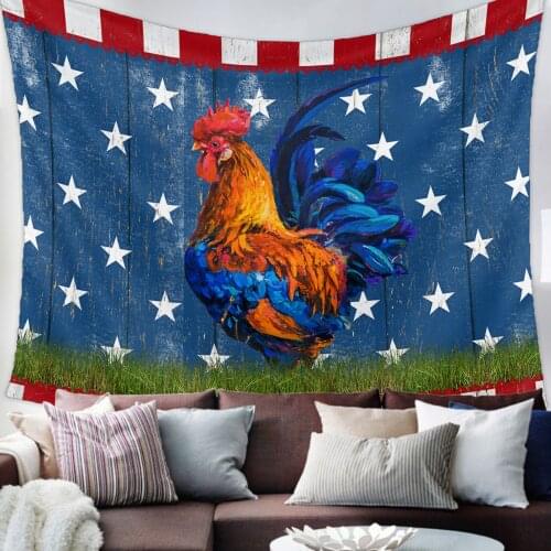 Flag Farm Rooster Tapestry Bedroom Home Decoration Wall Blanket Tapestry Bedroom Wall Hanging Yoga Mat