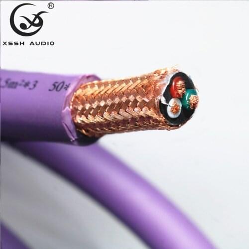 HiFi CD player audio amplifier 13mm 3*2.5mm OFC pure copper Speaker Cable Power Cables Cord Wire