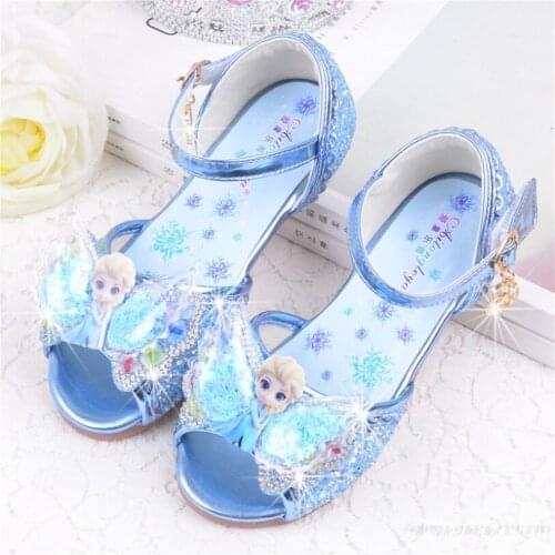 Summer Children Shoes Baby Girls Sandals Cartoon Frozen Anna Elsa Beach Soft Sandals Non-Slip Kids Breathable Cute Flat Shoes