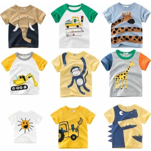 Summer Children Clothing Boys T Shirt Cotton Dinosaur Short Sleeve T-shirt Kid Boy Casual Cute T-shirt 2-8Y Shirt