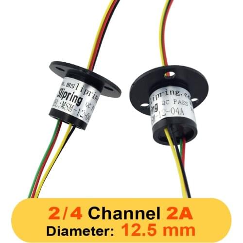 Micro Slip Ring 2/4 Channel 2A 12.5mm ConductiveElectric Collector 360-Degree Rotation Slip Ring