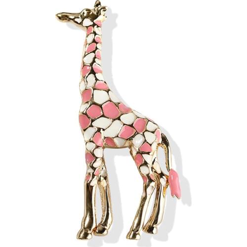 Fashion Rhinestone Colorful Giraffe Brooch Exaggerated Men Brooch Corsage Cardigan Scarves Buckle Pin Wholesale