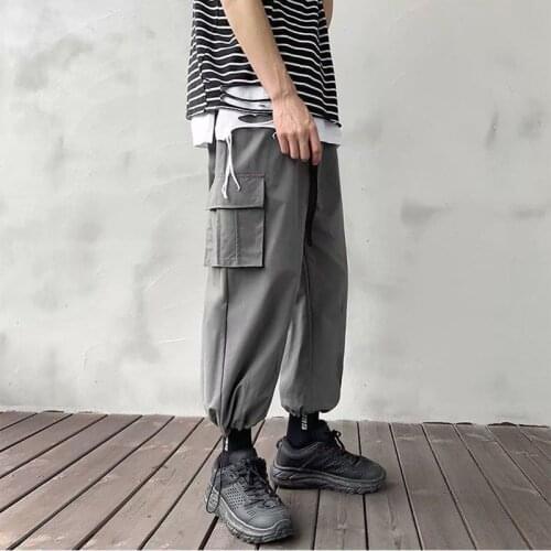 Street England Style Men Joggers Cargo Pants Men Dress Casually Outdoor Shopping Commuter Lightweight Work Pants with Big Pocket