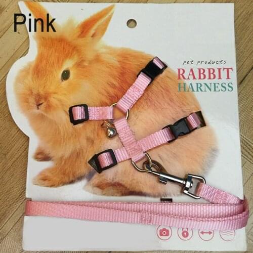 Pet Rabbit Soft Harness Leash Adjustable Bunny Traction Rope for Running Walking can CSV