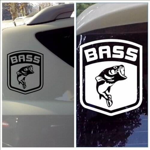 New fishing Style Reflective Fish Bass sickers for car window motorcycle laptop Vinyl Decal Stickers High Quality 14cm