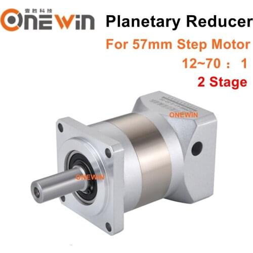 NEMA23 Planetary Gearbox Ratio For 57mm Stepper Motor 12 16 20 25 28 35 40 50 70 : 1 PLF060 2 Stage Speed Reducer
