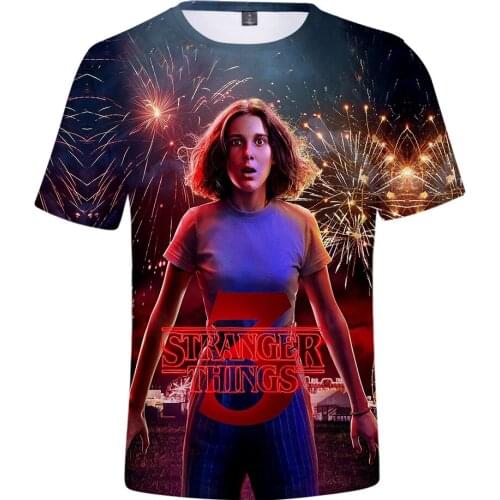 Aikooki New Fashion Stranger Things 3D T-shirts Men/Women Popular Round Neck Casual T shirt 3D Print Stranger Things Short Tees