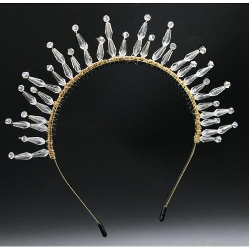 2021A6 NEW SPRING SUMMER STYLE fashion bridal dressy hairband metal leaves design metallic gold color girls headband