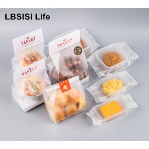 LBSISI Life 50pcs/Lot Frosted Handmade Cookie Candy Plastic Bags Wedding Birthday Christmas Party Snack Mooncake Packaging Decor