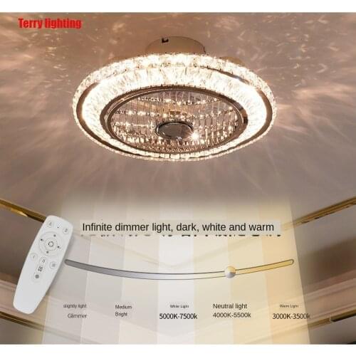50cm Crystal LED ceiling fan remote control ventilation lamp quiet car bedroom decoration modern ceiling fan free shipping