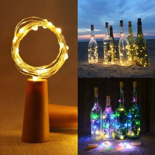 Cork Bottle Lights Battery Power LED Wine Bottle Fairy String Lights with Cork for Party Wedding Christmas Bar Decoration Lights
