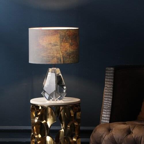 Nordic Luxury K9 Crystal Table Lamp Led E27 Art Decorative Desk Lights for Bedroom Bedside Hotel Study Living/Model Room Office
